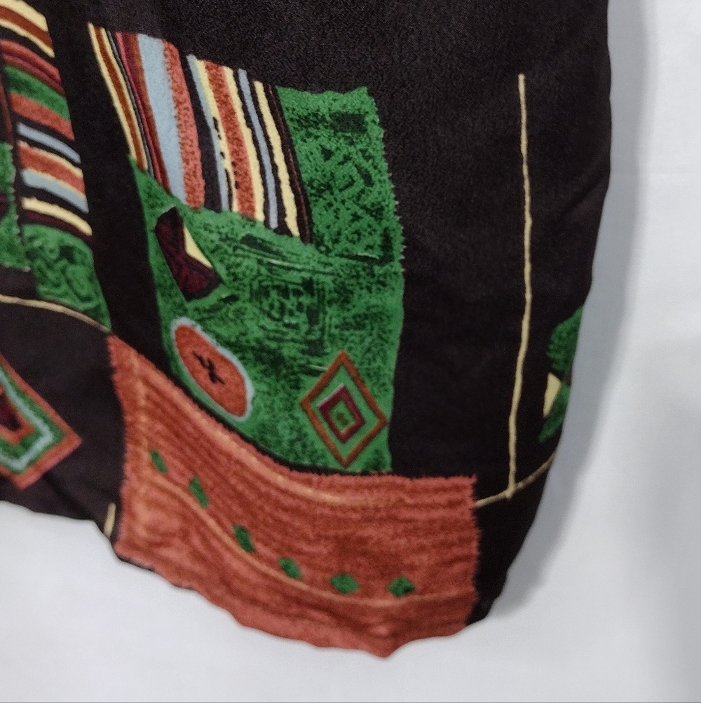 Cassee's Artsy Button Front Shirt Women's 3X Brown Bobo Retro 90s Y2K Western - Picture 4 of 7